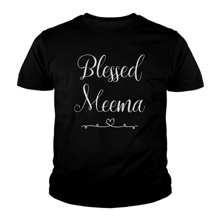 Blessed Meema Grandmother Grandma Reunion Heart Youth T-shirt