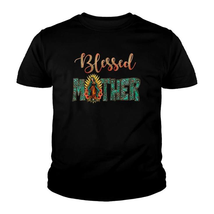 Blessed Mother,Madre,Virgen De Guadalupe,Virgin Mary,Mexican Youth T-shirt