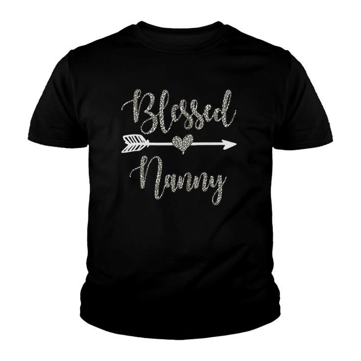 Blessed Nanny Mothers Day Grandma Gift Leopard Women Youth T-shirt