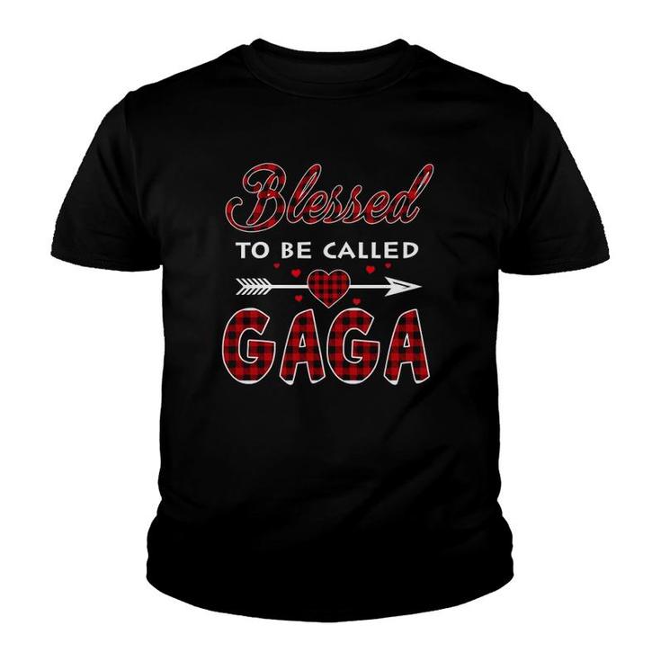 Blessed To Be Called Gaga Buffalo Plaid Grandma Youth T-shirt