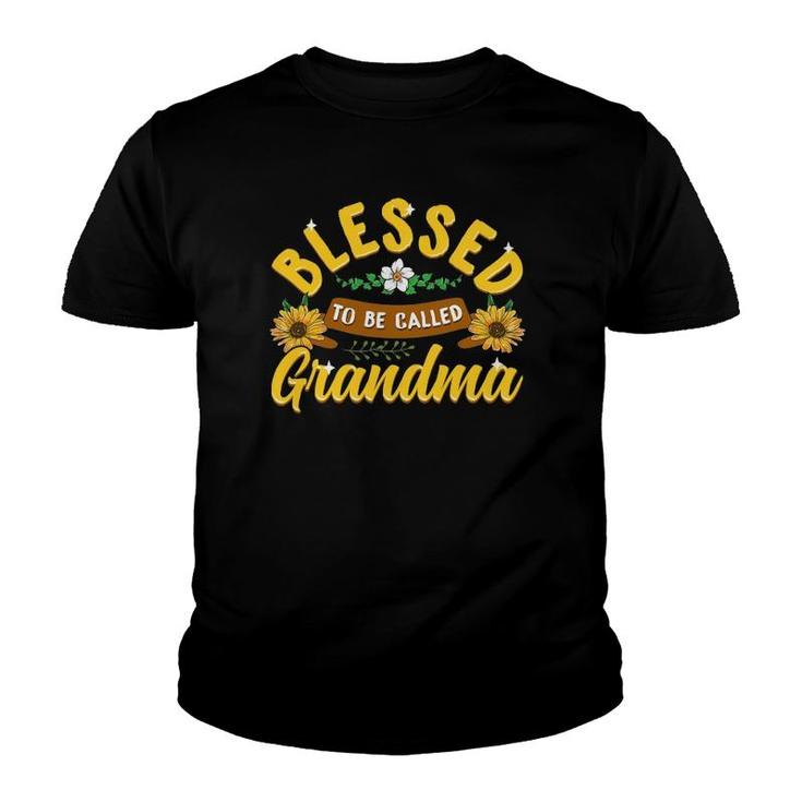 Blessed To Be Called Grandma Cute Sunflower Mother's Day Gift Youth T-shirt