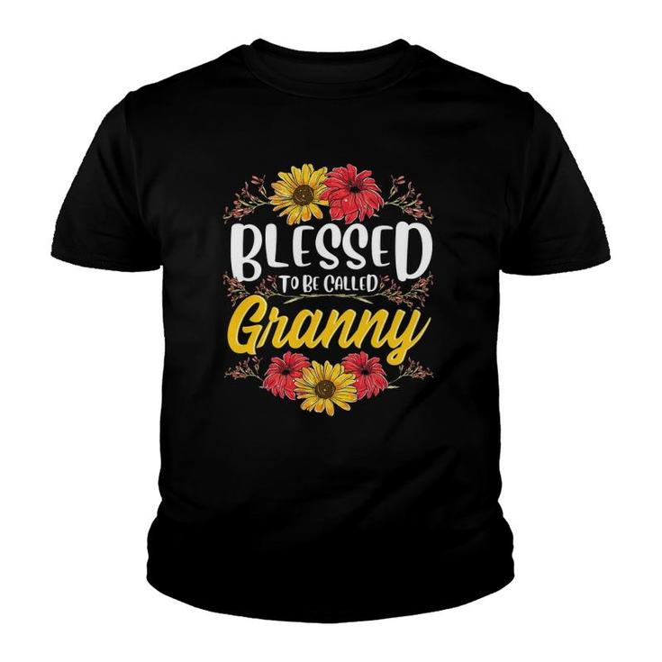 Blessed To Be Called Granny  Cute Floral Mother's Day Youth T-shirt