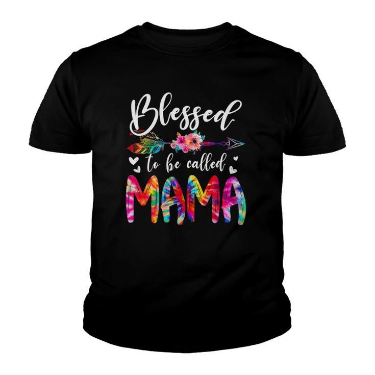 Blessed To Be Called Mom & Mama Floral Tie Dye Mother's Day Youth T-shirt