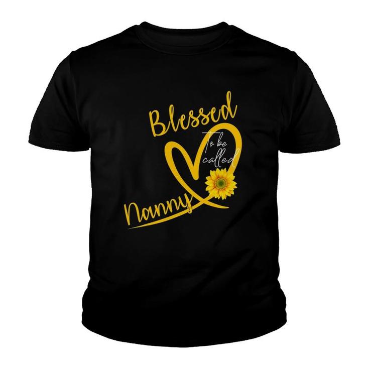 Blessed To Be Called Nanny Heart Sunflower Mother's Day Youth T-shirt
