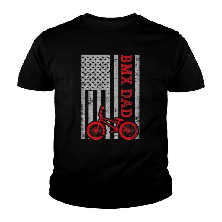 Bmx Dad Patriot Freestyle Bike Funny Father's Day Gift Usa Youth T-shirt