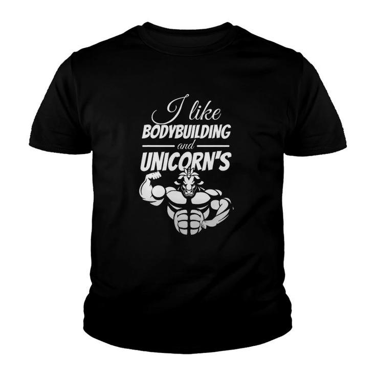 Bodybuilding Unicorn Fitness Sport Lift Weighlifter Gym Youth T-shirt