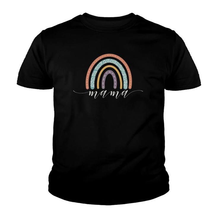Boho Rainbow Mama Rustic Pastel Earth Tones Youth T-shirt