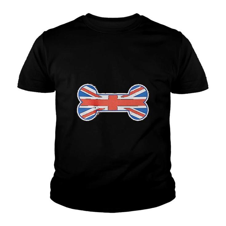 Bone Shaped United Kingdom Union Jack Flag Youth T-shirt
