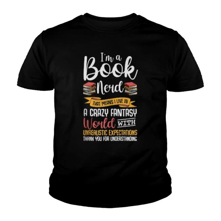 Book Nerd Reading Bookworm Geeky Hobby Passion  Youth T-shirt