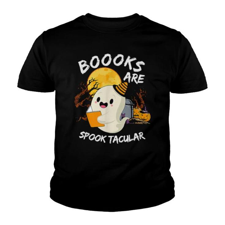 Boooks Ghost Halloween Teacher Book Library Reading  Youth T-shirt