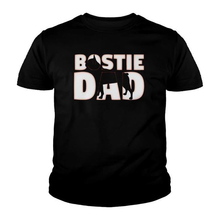 Bostie Dad Boston Terrier Gift Father Dog Dad Youth T-shirt