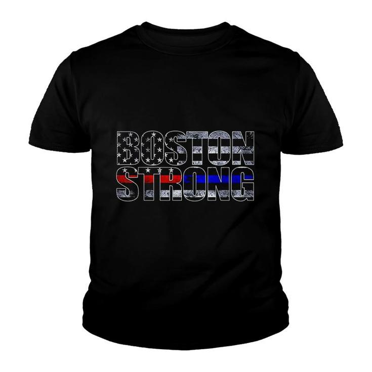 Boston Strong First Responders Flag Youth T-shirt