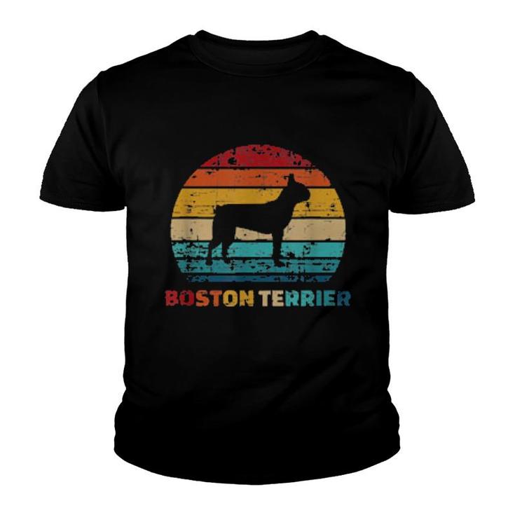 Boston Terrier Vintage Retro  Youth T-shirt