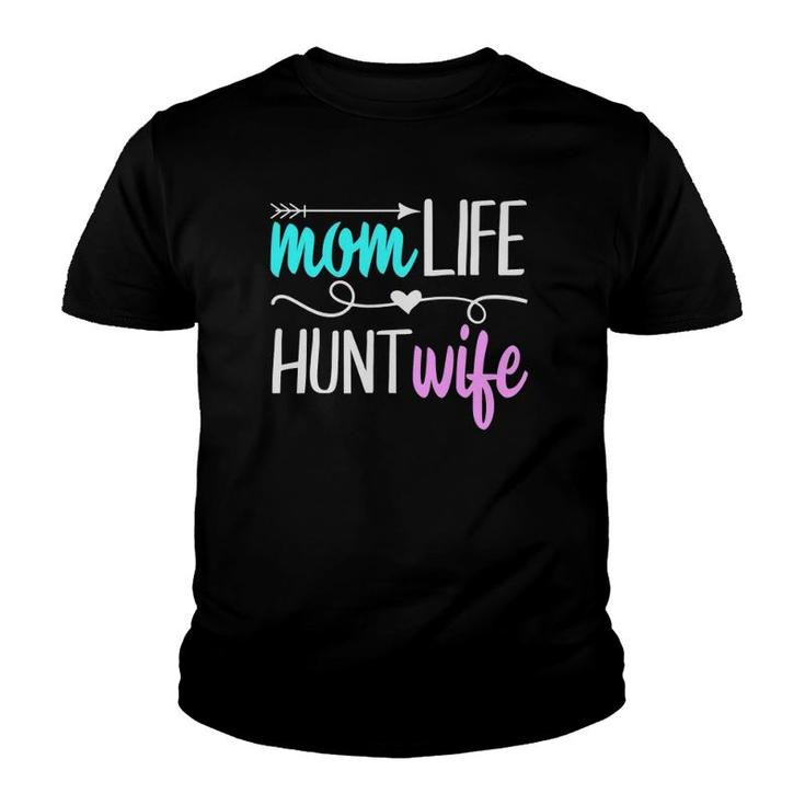 Bow Hunter Mom Life Hunters Wife Gift Funny Duck Deer Hunting Youth T-shirt