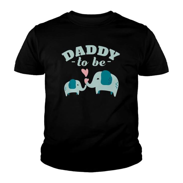 Boy Elephant Baby Shower Daddy To Be Youth T-shirt