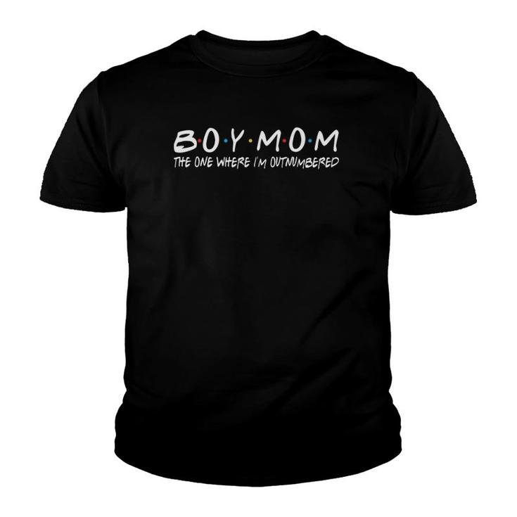 Boy Mom The One Where I'm Outnumbered Funny Vintage Youth T-shirt