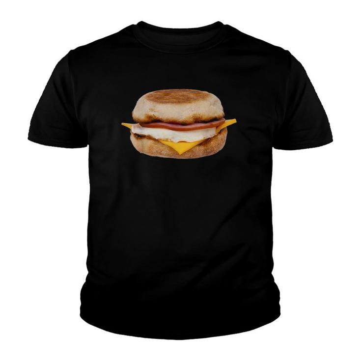 Breakfast Sandwich  Eggs Cheese Savory Ham Youth T-shirt