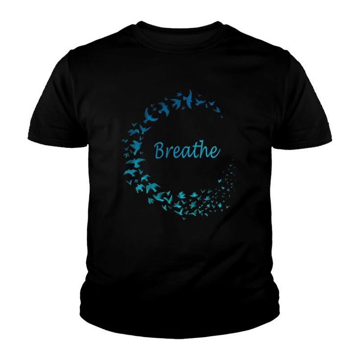 Breathe Gym Yoga Gift Just Breathe Inhale Exhale Youth T-shirt