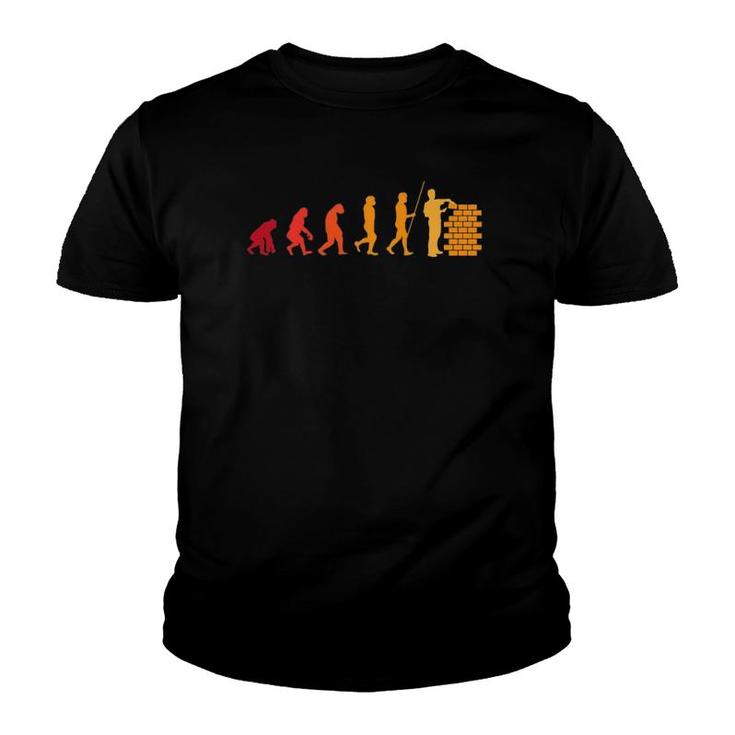 Bricklayer Evolution Funny Wall Builder Gift Youth T-shirt