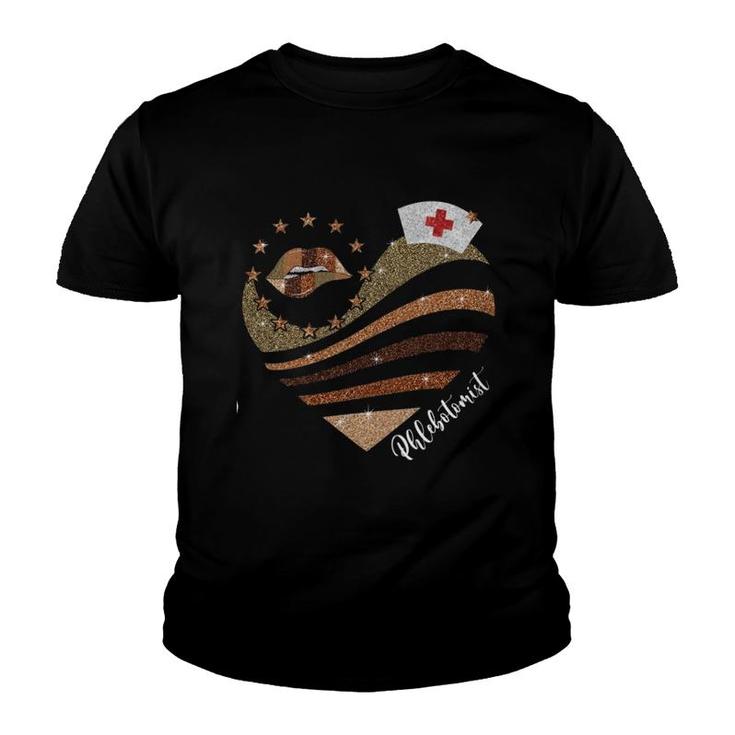 Brown Heart Phlebotomist Youth T-shirt