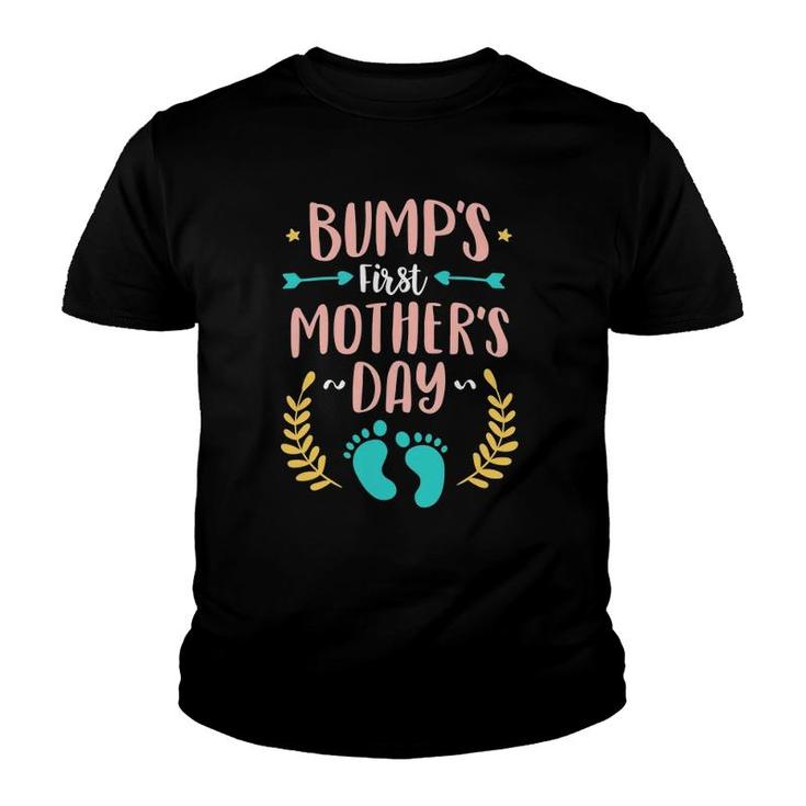 Bump's First Mother's Day  Baby Expecting Mom Gift Youth T-shirt