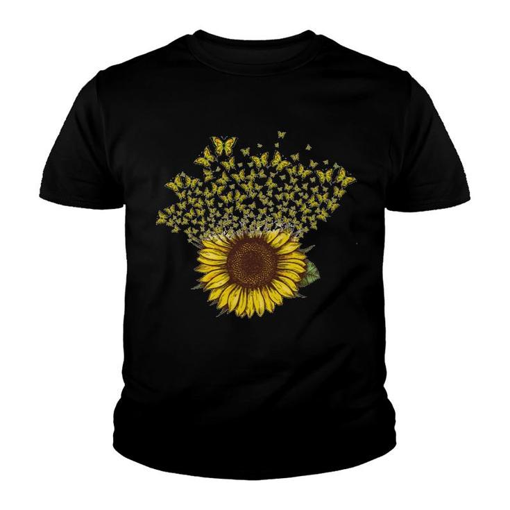 Butterfly And Sunflower Youth T-shirt