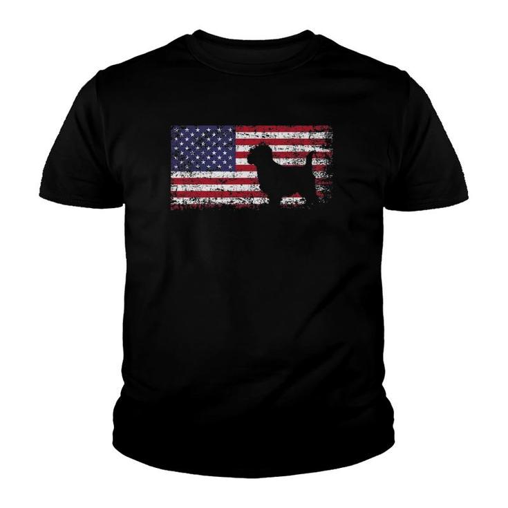 Cairn Terrier American Flag I Love My Cairn Terrier Youth T-shirt