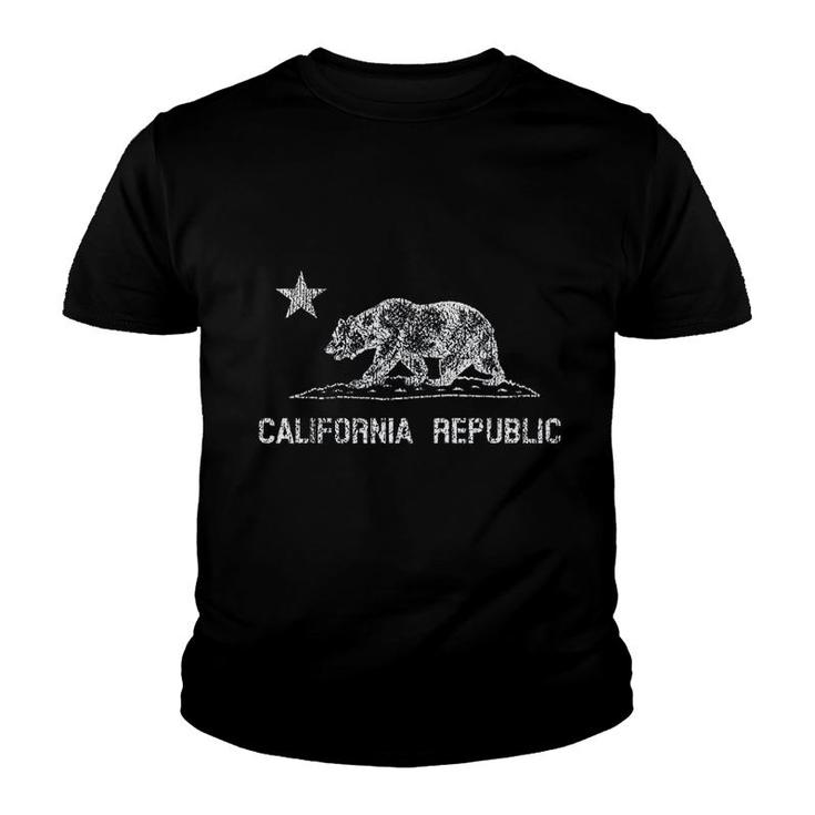 California Republic Flag Distressed Bear Youth T-shirt