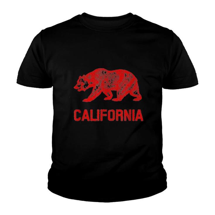 California Republic Flag Distressed Bear Youth T-shirt