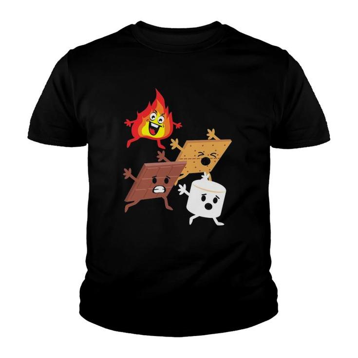 Campfire Chasing Smores Funny S'mores Lover Camping Youth T-shirt