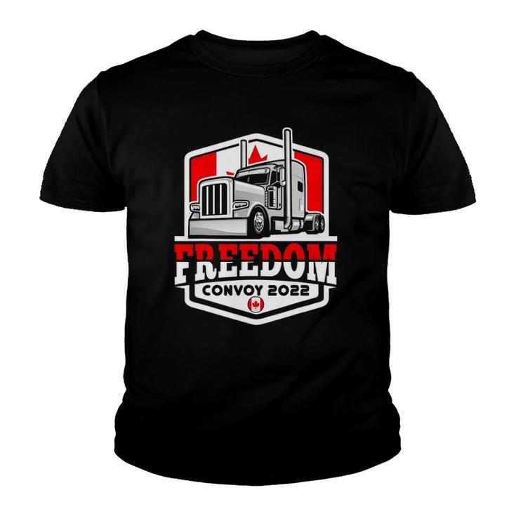 Canada Flag Freedom Convoy 2022 Maple Leaf Youth T-shirt