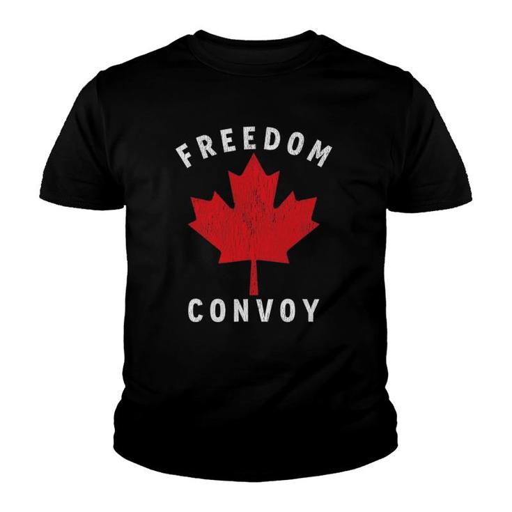 Canada Freedom Convoy 2022 Canadian Truckers Support Gift Youth T-shirt