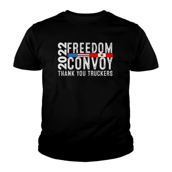 Canada Freedom Convoy 2022 Canadian Truckers Support Us Youth T-shirt