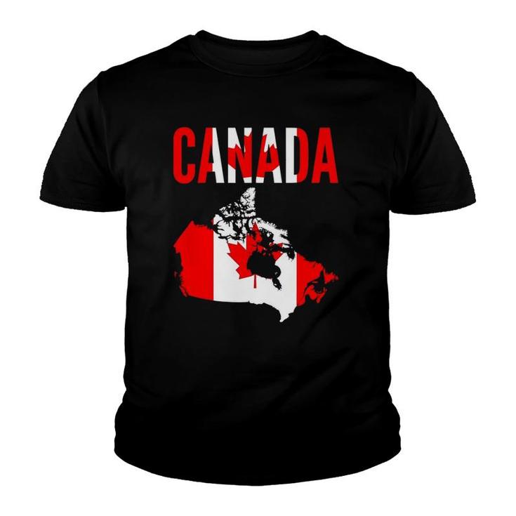 Canadian Gift - Canada Country Map Flag Youth T-shirt