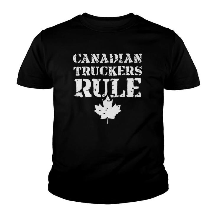 Canadian Truckers Rule  Maple Leaf Youth T-shirt