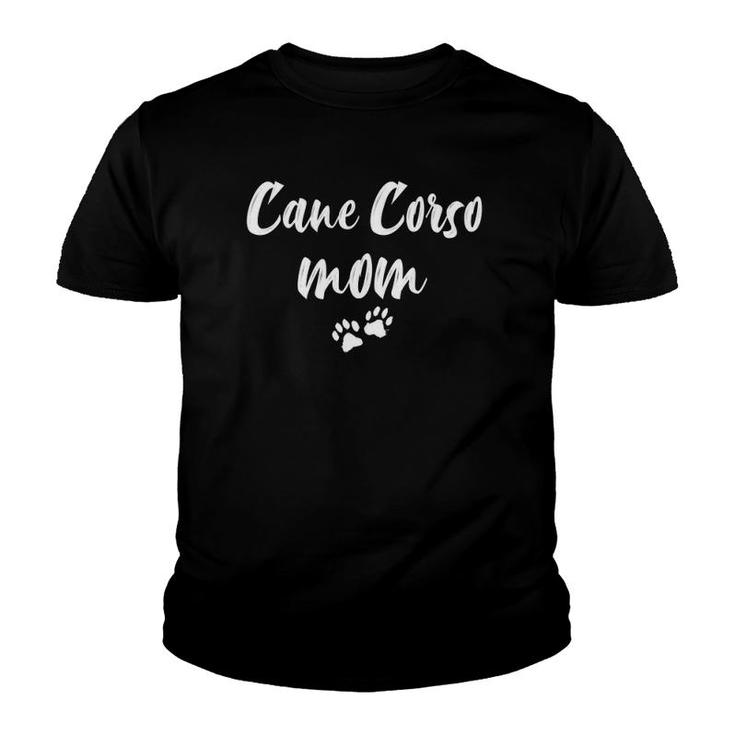 Cane Corso Dog Mom Paw Print Youth T-shirt