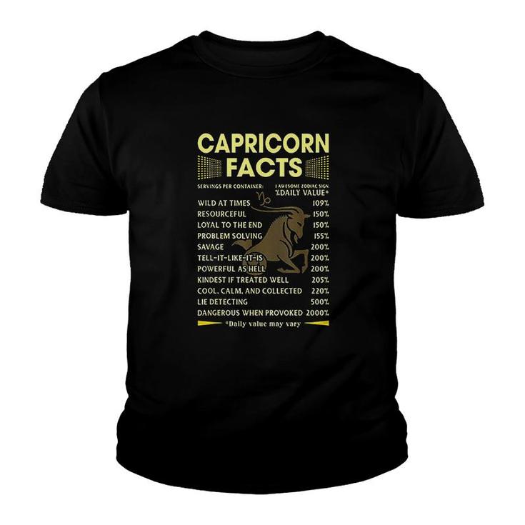 Capricorn Facts Zodiac Youth T-shirt