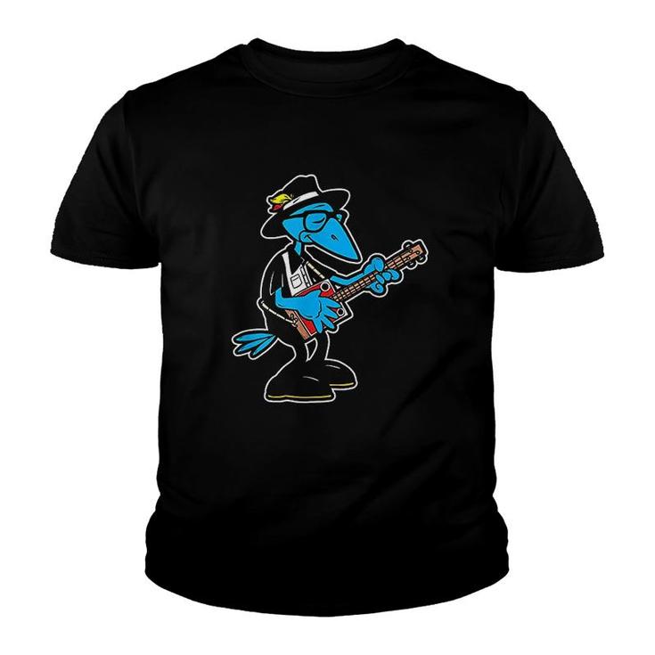 Cartoon Crow Blues Guitarist Youth T-shirt