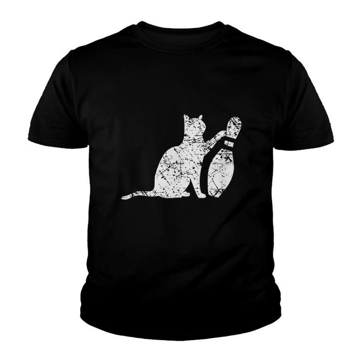 Cat Bowling Pin Funny Team Gift Youth T-shirt