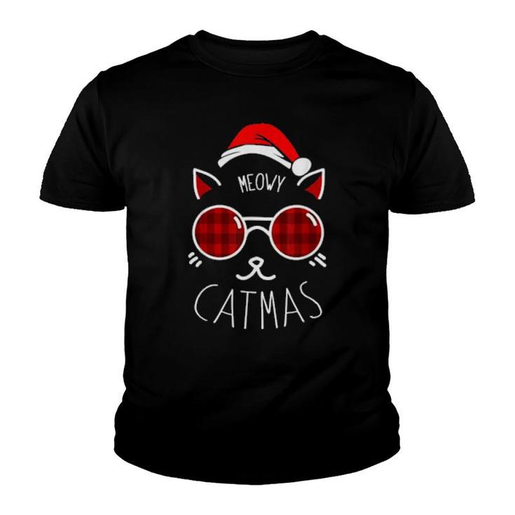 Cat Christmas Tree Meowy Catmas Xmas  Youth T-shirt