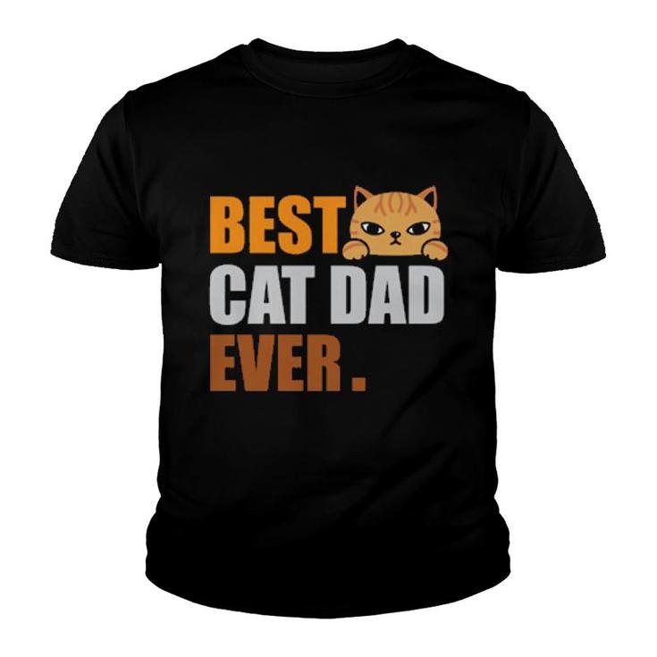 Cat Dad  Fathers Day Kitty Daddy Papa Christmas  Youth T-shirt
