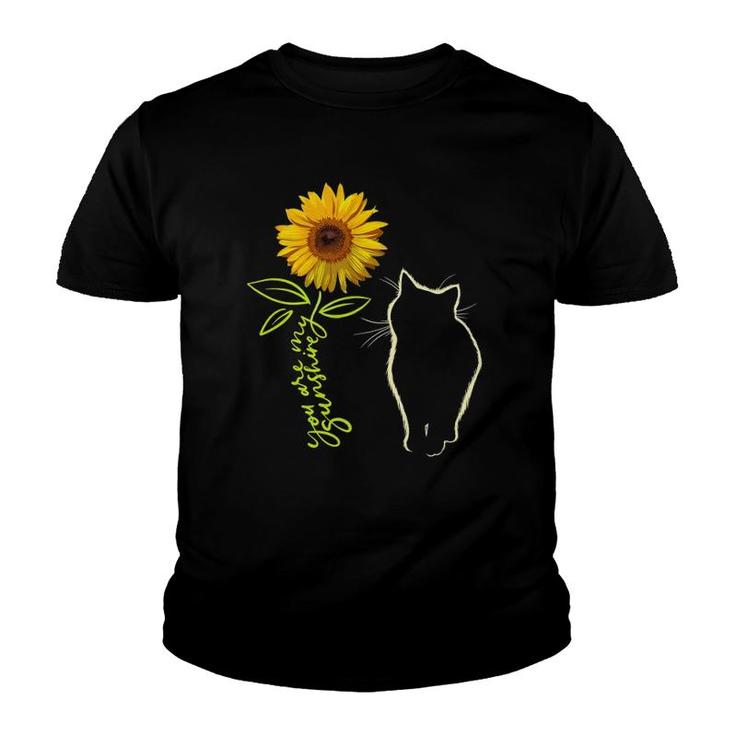 Cat Graphic Cat Sunflower Cat Sunshine  Youth T-shirt