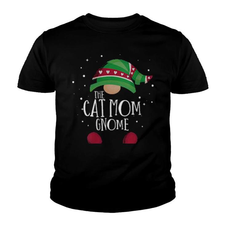 Cat Mom Gnome Matching Christmas Pjs Family Pajamas Youth T-shirt