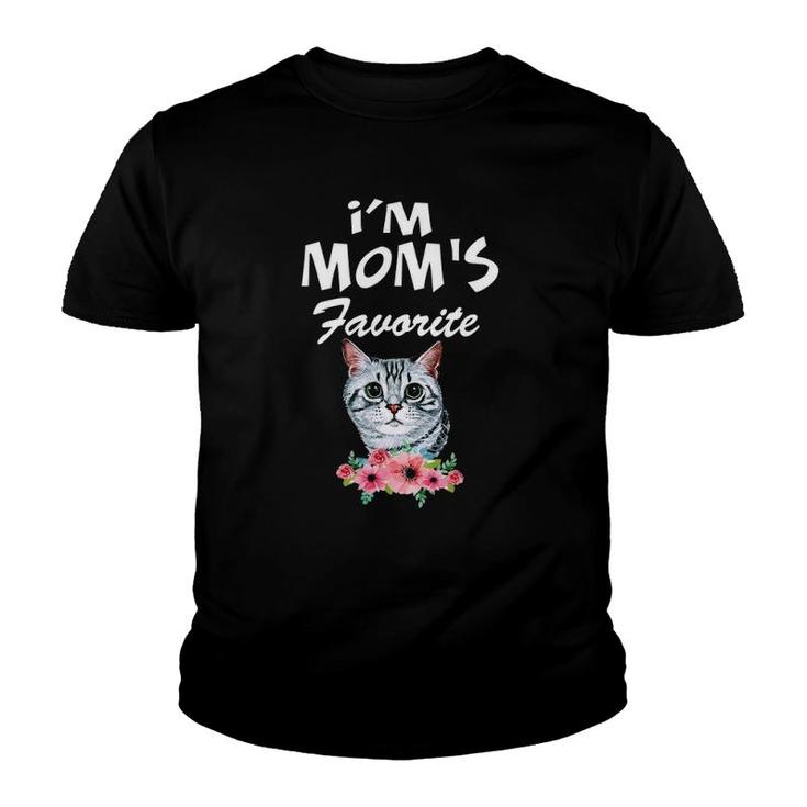 Cats I'm Mom's Favorite Funny Cat Lover Gift Youth T-shirt