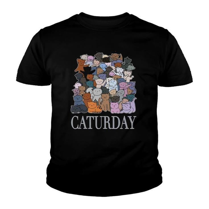 Caturday Cat Person Kitty Kitten Cats Meow Saturday Youth T-shirt
