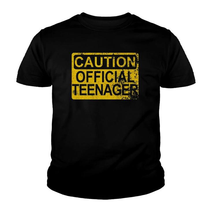 Caution Official Teenager Warning  13Th Birthday Gift Youth T-shirt