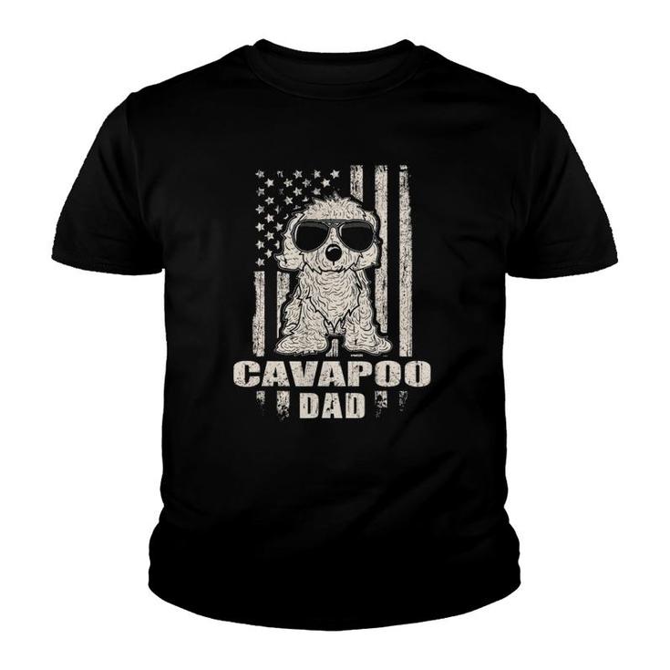 Cavapoo Dad Cool Vintage Retro Proud American Youth T-shirt