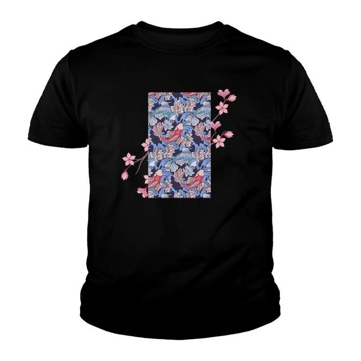 Cherry Blossom Japanese Koi Fish Nishikigoi Koi Carp Youth T-shirt
