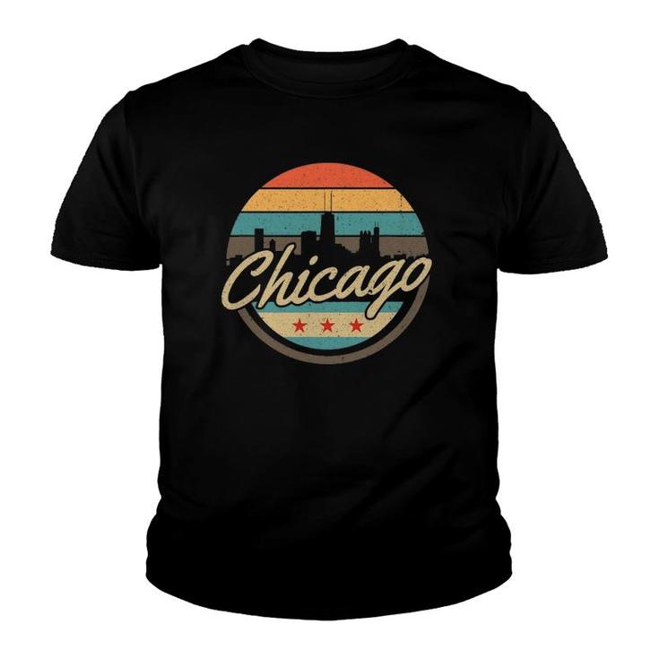 Chicago Flagskyline Vintage Illinois Usa Souvenir Youth T-shirt