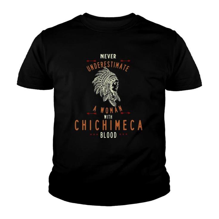 Chichimeca Native Mexican Indian Woman Never Underestimate Youth T-shirt